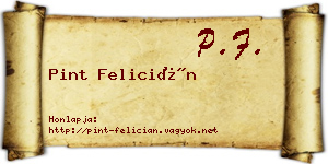 Pint Felicián névjegykártya